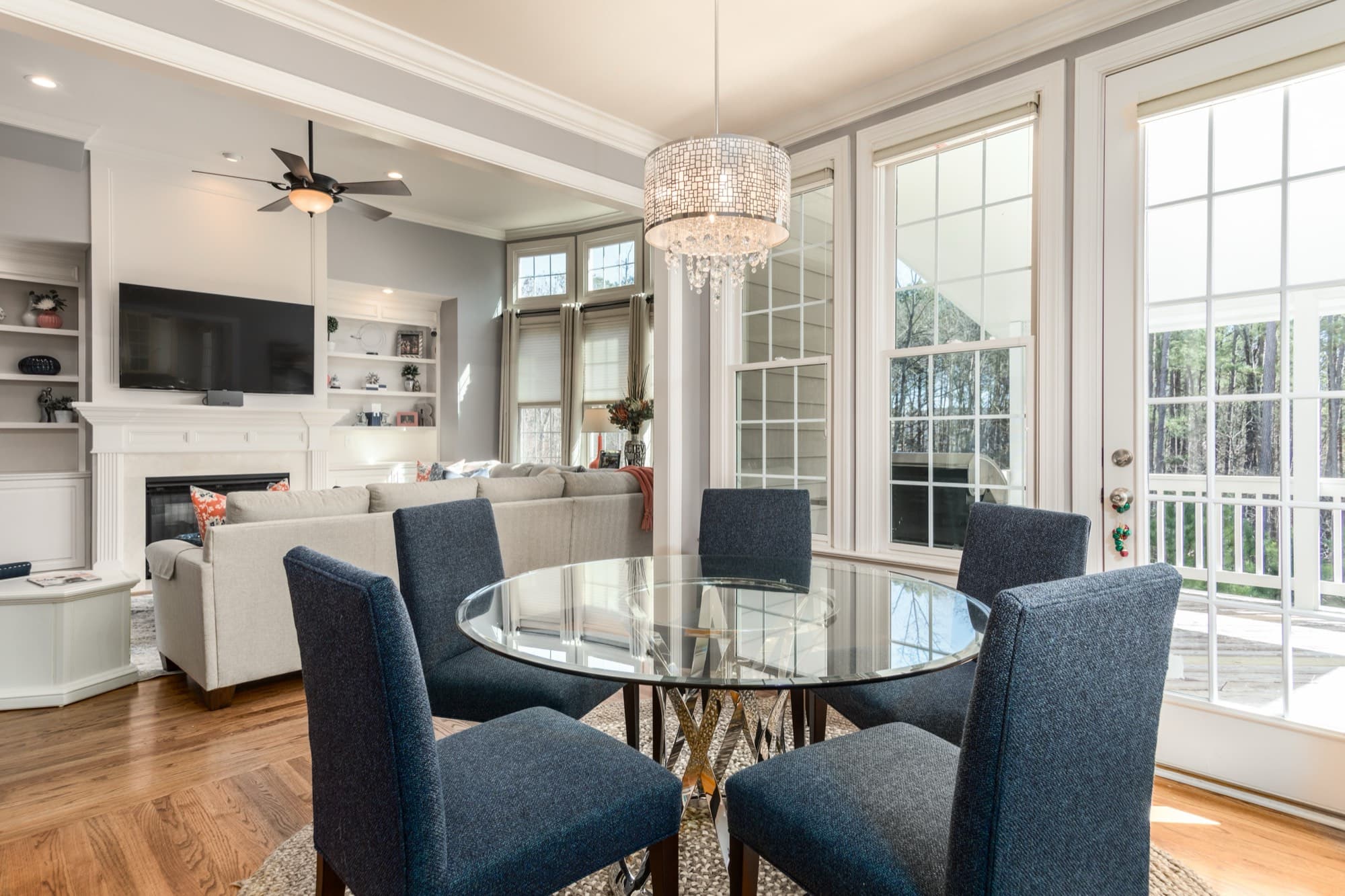 Bright staged living room